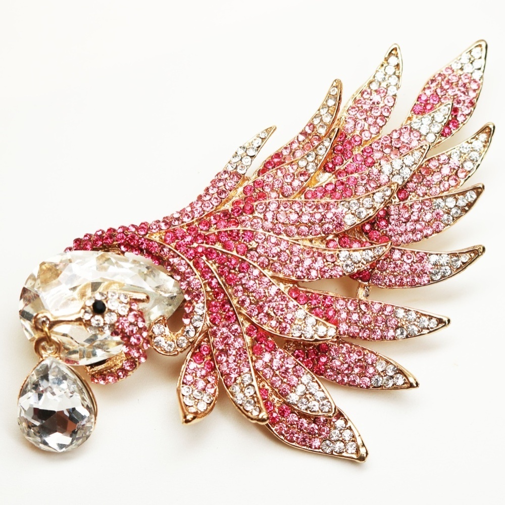 PINK CRYSTAL Brooch ~ Elegant SWAROVSKI Crystals - Picture 4 of 5